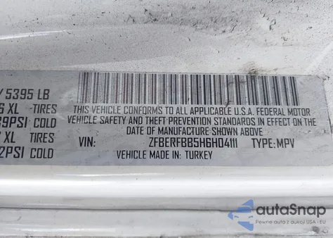 2017 Ram Promaster City Tradesman Slt из США, поврежденный, VIN ZFBERFBB5H6H04111